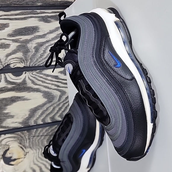Nike Air Max 97 Black Racer Blue Men\'s DM9105-001 Running Shoes Size 11